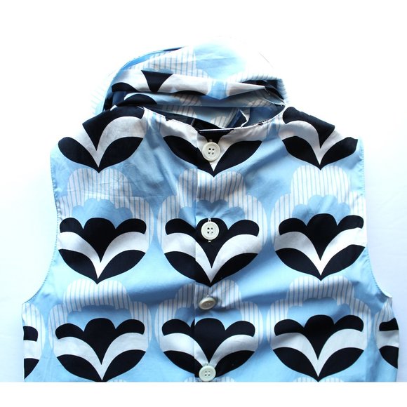 Miu Miu Pop-Print Bow-Back SS17 Runway Top / Size 36 / US 0 / Light Blue - Picture 10 of 15